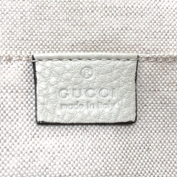 GUCCI Authentic White Leather Bamboo Backpack